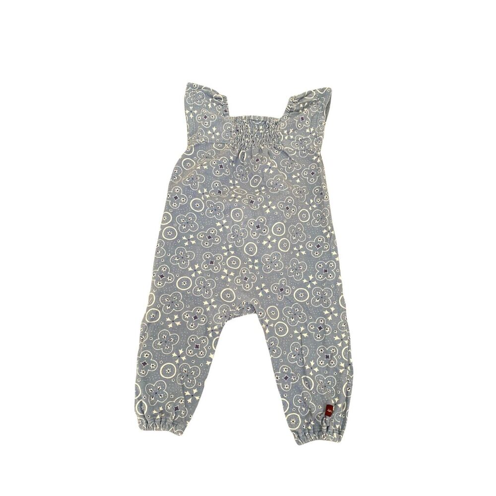TEA COLLECTION Snap Front Ruffle Short Sleeve Baby Romper Size 3-6 mo